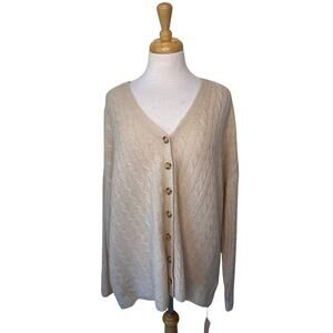 REFORMATION Giusta Oversized Cashmere Cardigan Eco Beige Small NWT